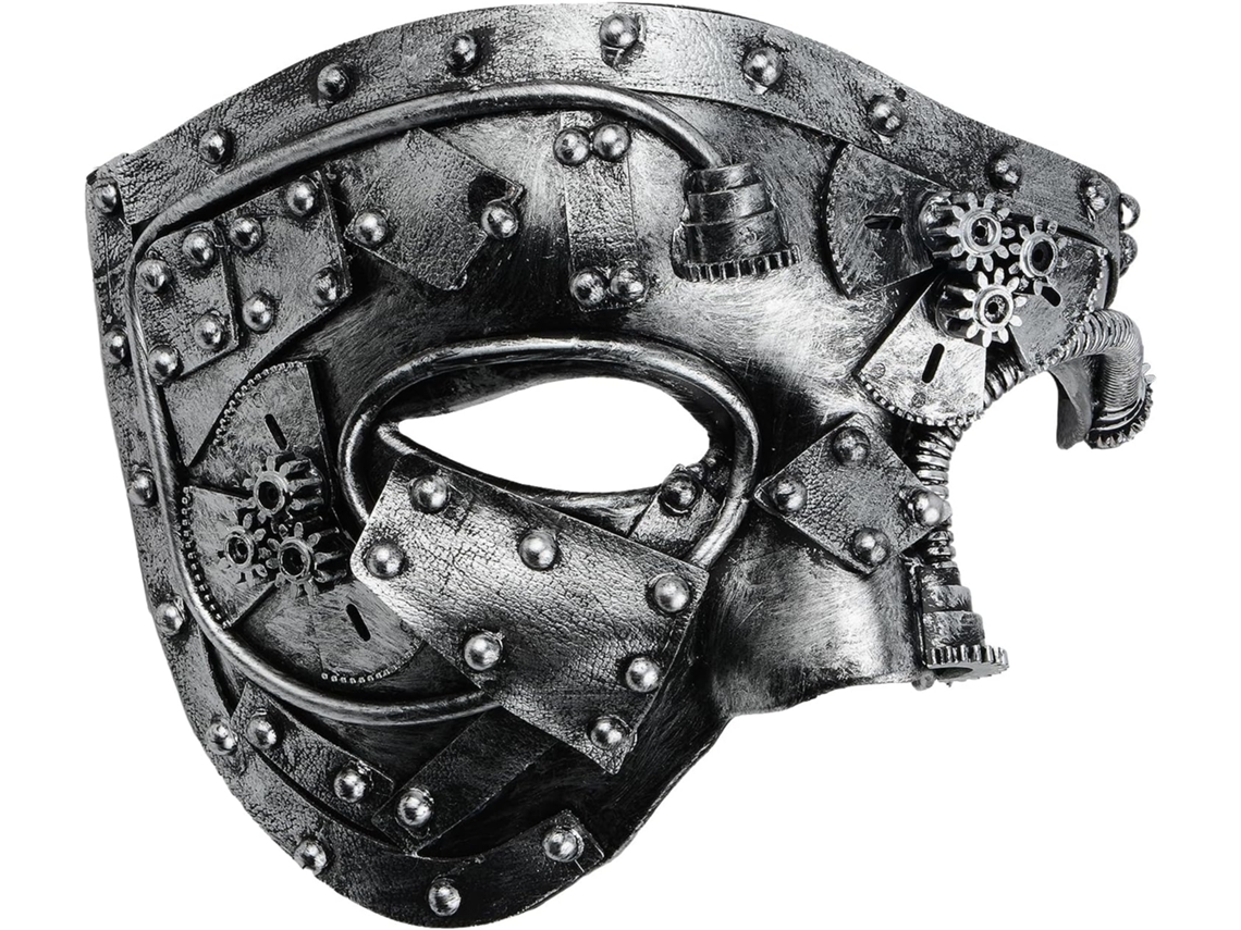 2025 Último Modelo Máscara De Baile Meia Face Decorações De Mardi Gras Máscaras Venezianas Para Homens Punk Prata