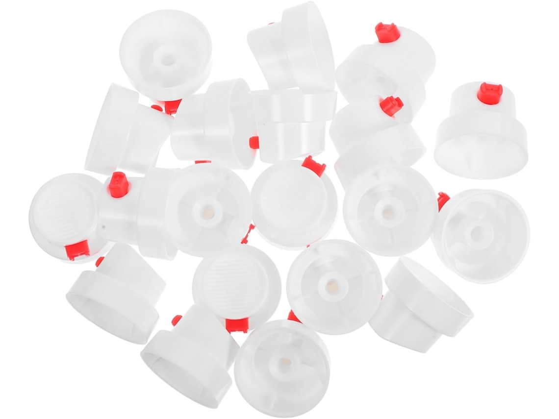 Bicos De Tinta Spray Aerossol De 4 Mm Em Pe Branco, Pacote Com 20 Unidades | Válvula Macho