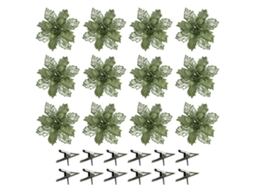 Clips de Pequeno Tamanho, Verde e Octogonal, Ouro em Pó, para Decoração de Natal e Flores LAXISCREED