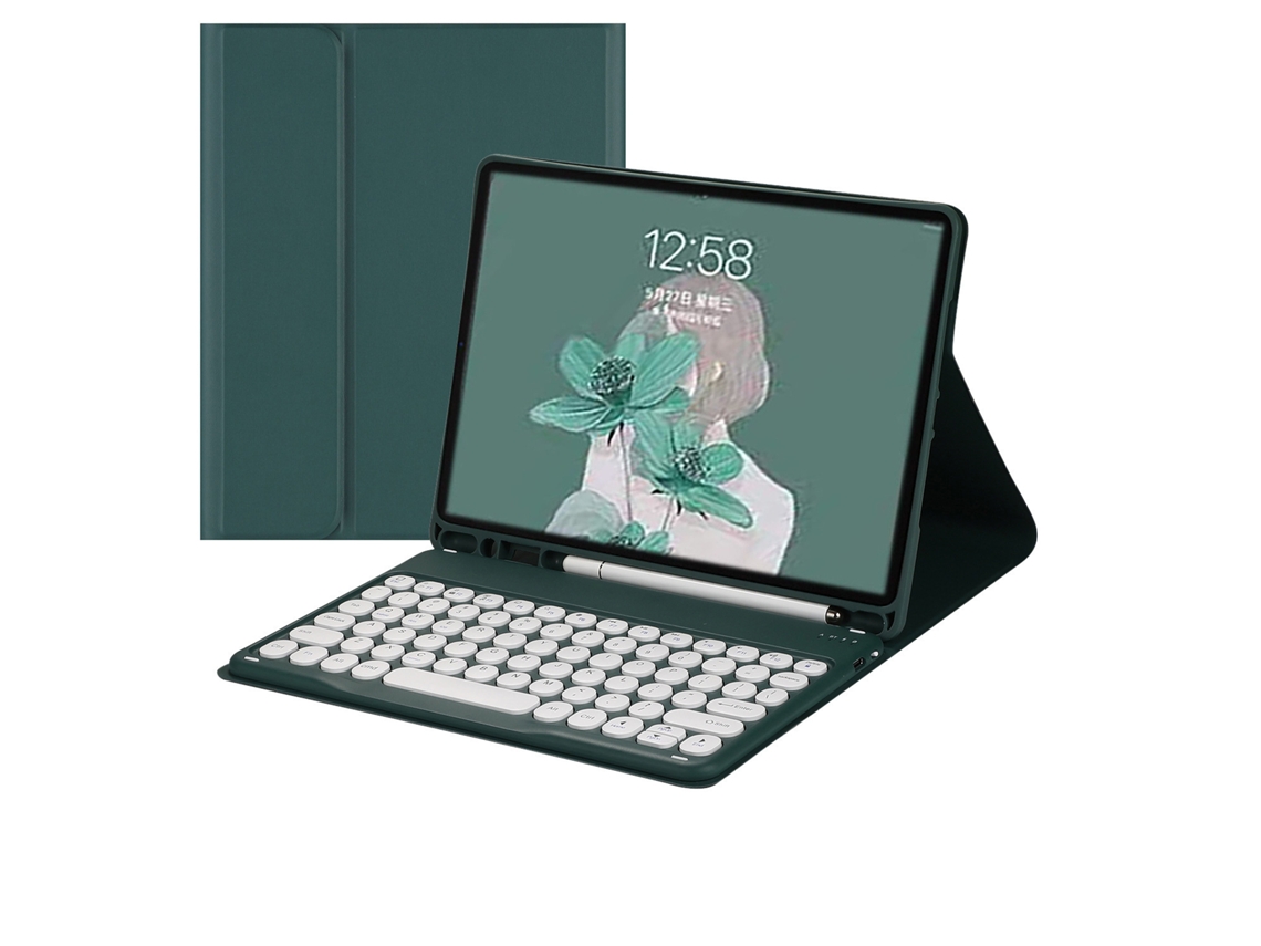 Capa Com Teclado Para Ipad Pro 13 Polegadas,com Teclado Magnético Bluetooth (verde Escuro) Cuich (2024)
