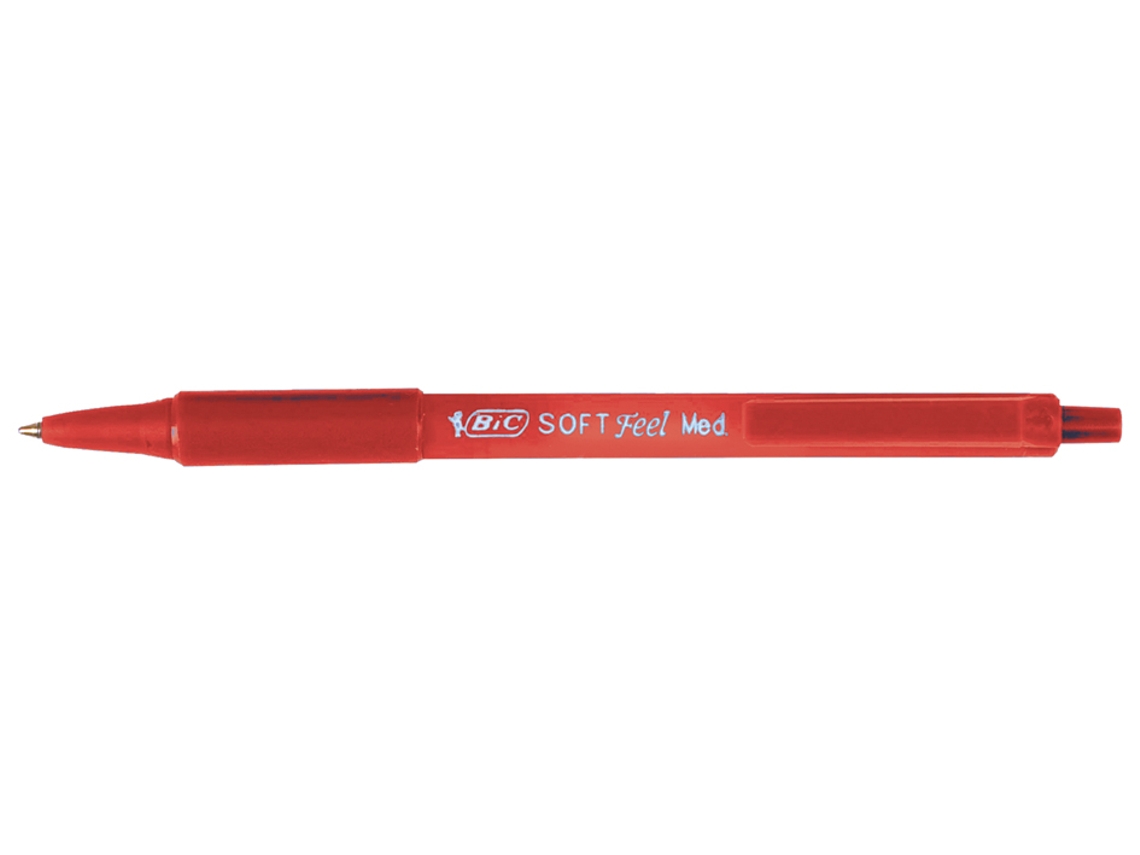 Caneta Esferográfica Retrátil BIC Soft Feel Clic Grip Vermelha