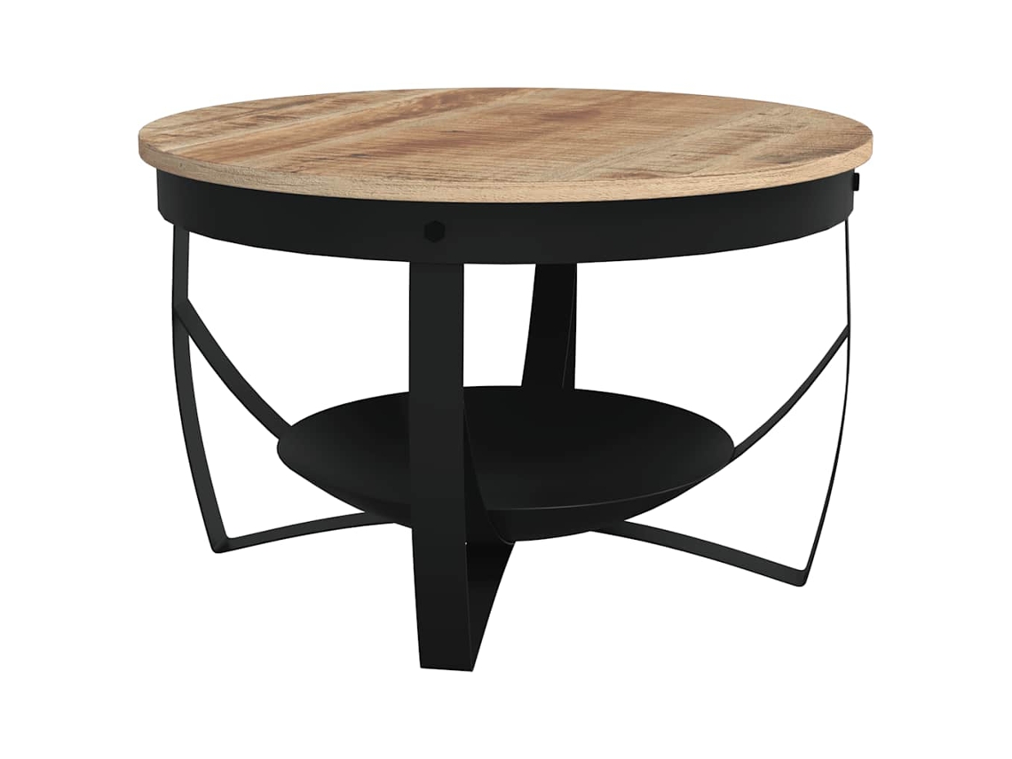 Vidaxl Mesa De Centro Ø68x43 Cm Madeira De Mangueira Áspera