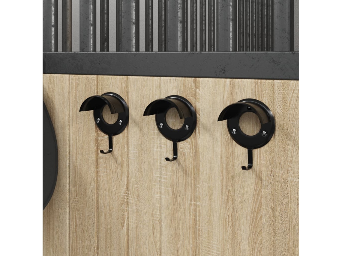 Vidaxl Suporte Para Brida De Parede 3 Pcs Ferro Preto