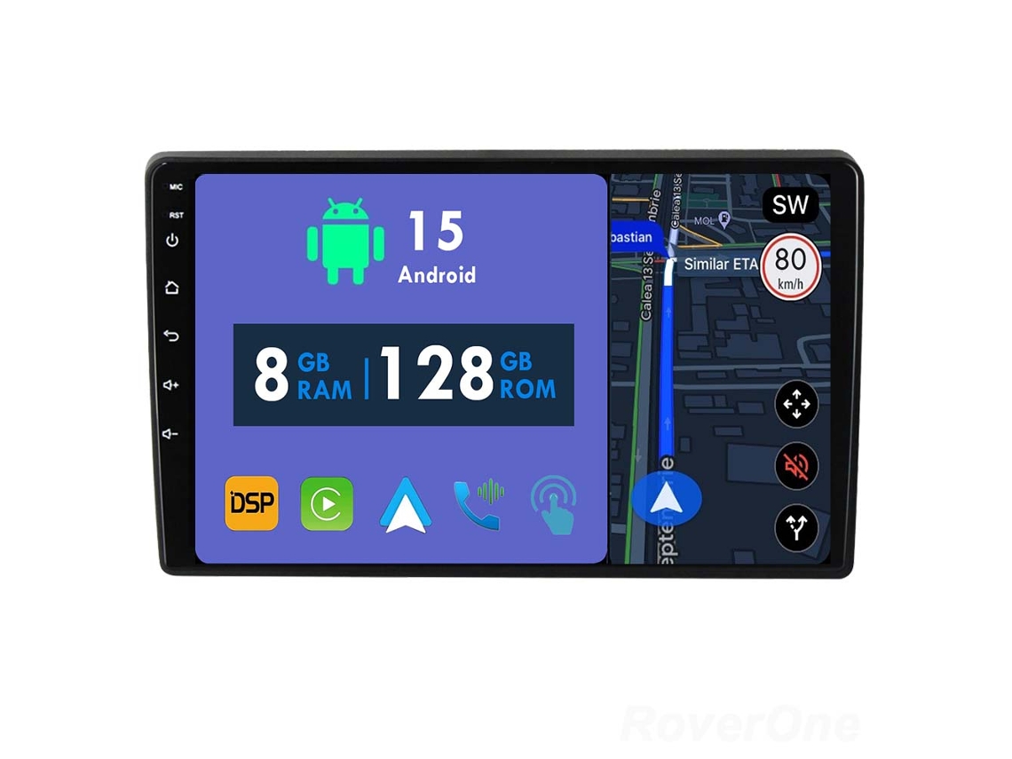 Auto Rádio Carro Bluetooth Autoradio 8GB RAM 128G ROM CarPlay Navegação GPS Ecrã Táctil RoverOne para Hyundai i40 2011-2019  
