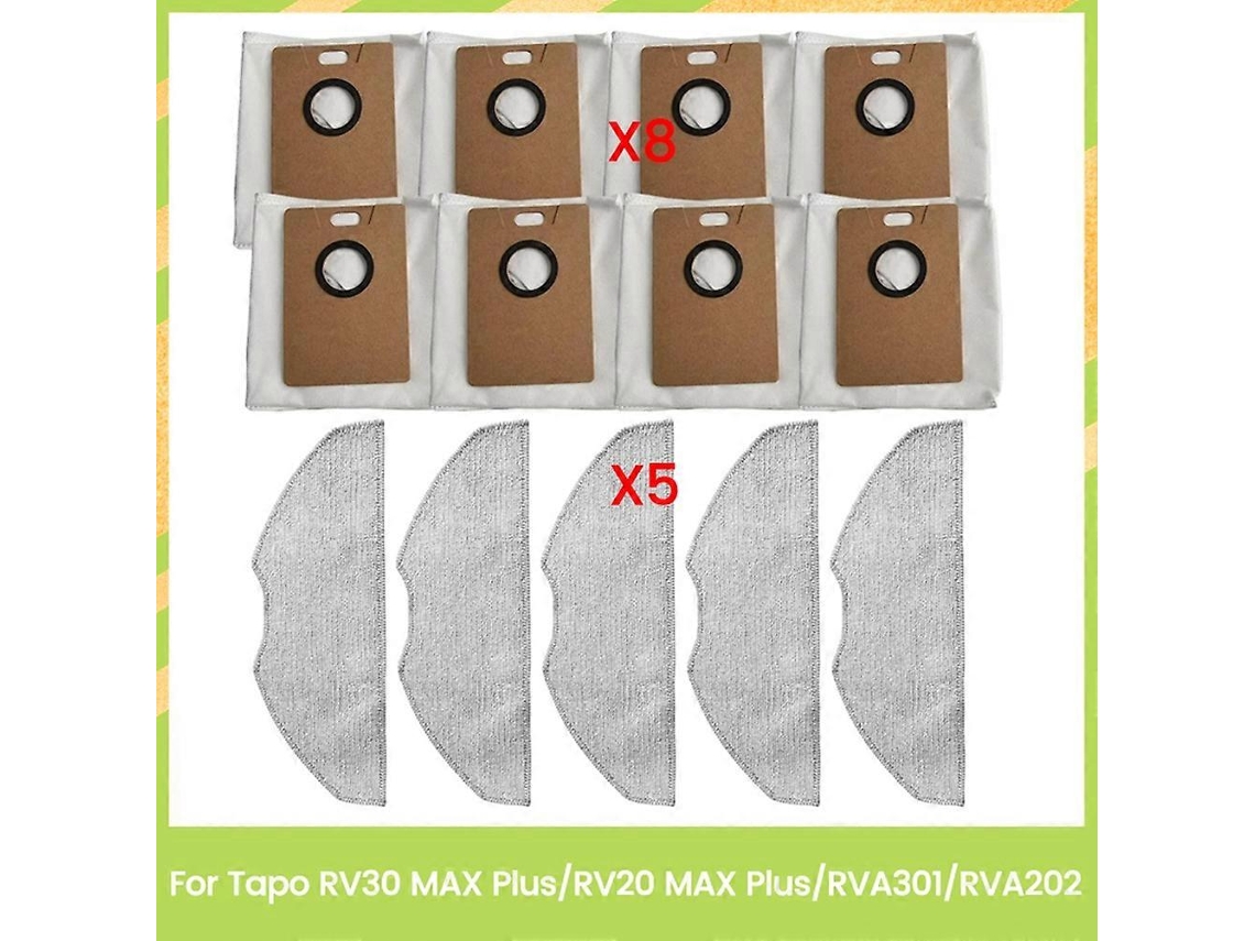 Conjunto De 13 Peças De Acessórios Para Aspirador De Pó Tapo Rv30 Max Plus, Rv20 Max Plus, Rva301 E Rva202: Saco De Pó E Pano De Limpeza._ozo