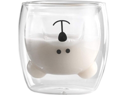 Rebe tazas de Vidrio de Doble Pared Oso para Té, Café Y Leche, Regalo de Cumpleaños, San Valentín Y Pareja, 250ml