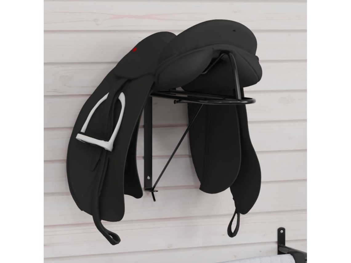 Vidaxl Suporte Para Sela De Parede Dobrável Ferro Preto