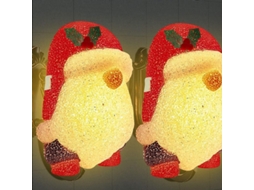 Conjunto de 2 abajures de Papai Noel com luzes para exterior, na garagem, para Natal S/MARCA