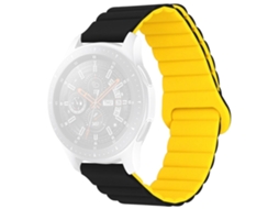 Bracelete Silicone Magnético 22Mm para Haylou Rt/Rt2/Gst/Gs/Rs3/Huawei Watch 3/Xiaomi Watch S1/S1 Active Preto/Amarelo