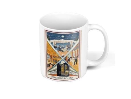 Caneca de Cerâmica Summer Nights London Poster Vintage Travel Poster Art Déco Anos 30 FABULOUS BIJOUX