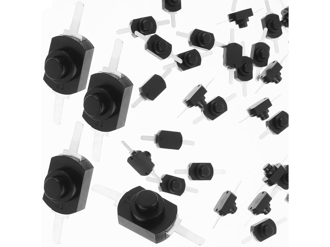 Conjunto De 50 Peças De Interruptores De Botão De Pressão Com Trava Automática Para Lâmpadas
