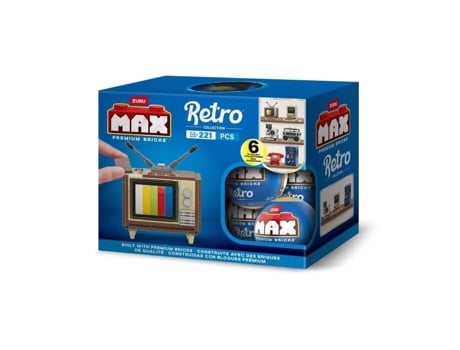 Conjunto De Construção Zuru Retro 221 Peças 6 Designs Ambiente Nostálgico
