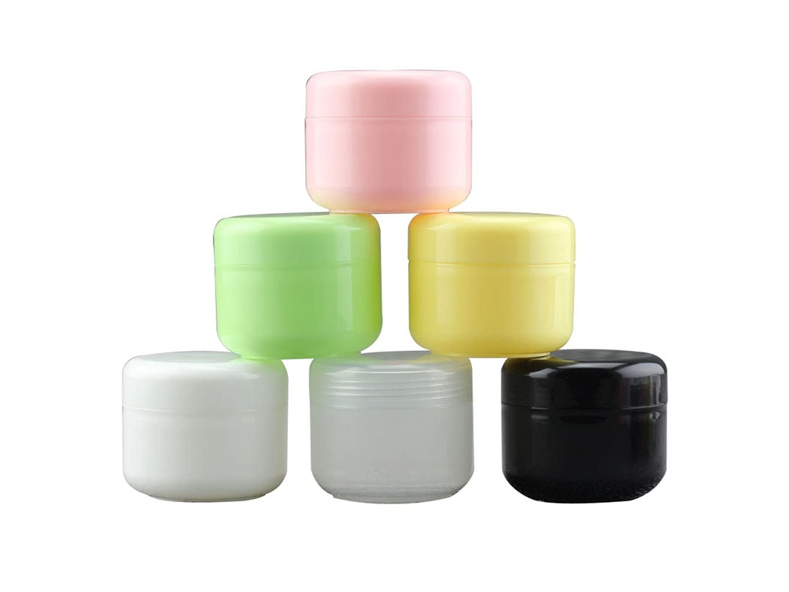 Pote de viagem de plástico vazio, recipiente para cosméticos, recipiente para maquiagem, pote para creme facial, sombra para os olhos, protetor mental.