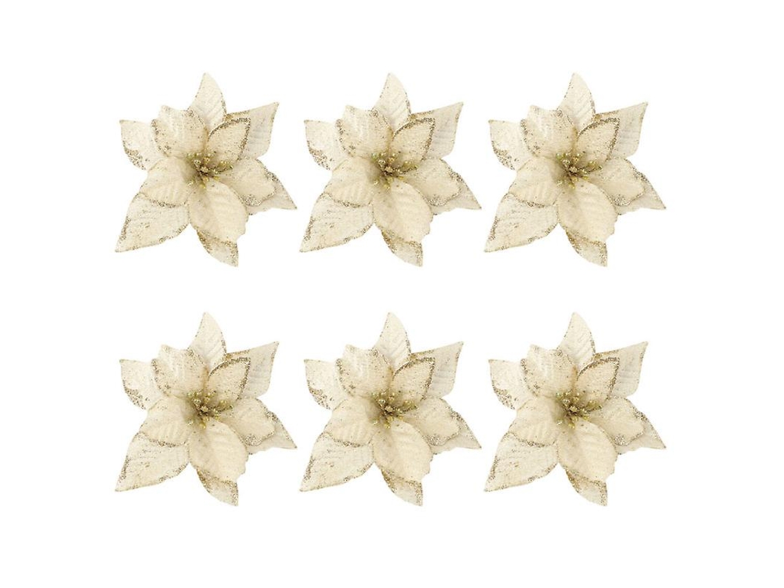 6Pcs Enfeite de Flor de Natal ALLINLESS