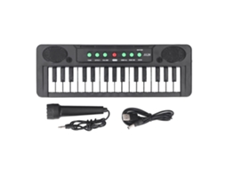 Primerox piano Elétrônico Infantil 31 Teclas com Microfone Músicas Demo Ajuste de Volume