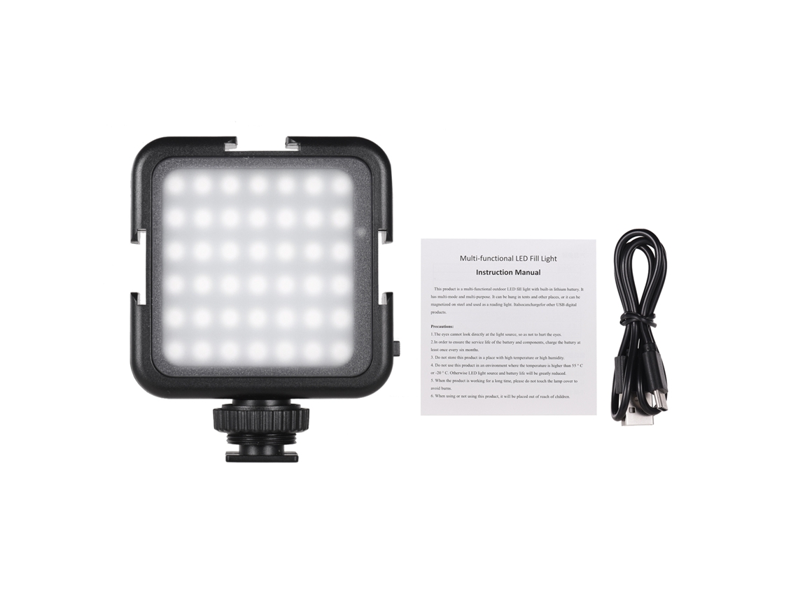 Andoer Luz Led Ultra Brillante 42led 6000k Regulável Com Cold Shoe Para Câmeras Canon Nikon Sony Iluminação De Vídeo E Fotografia