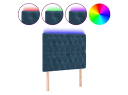 Led Headboard, Led Headboards Vidaxl Azul Veludo (100 X 7 X 118/128 Cm)