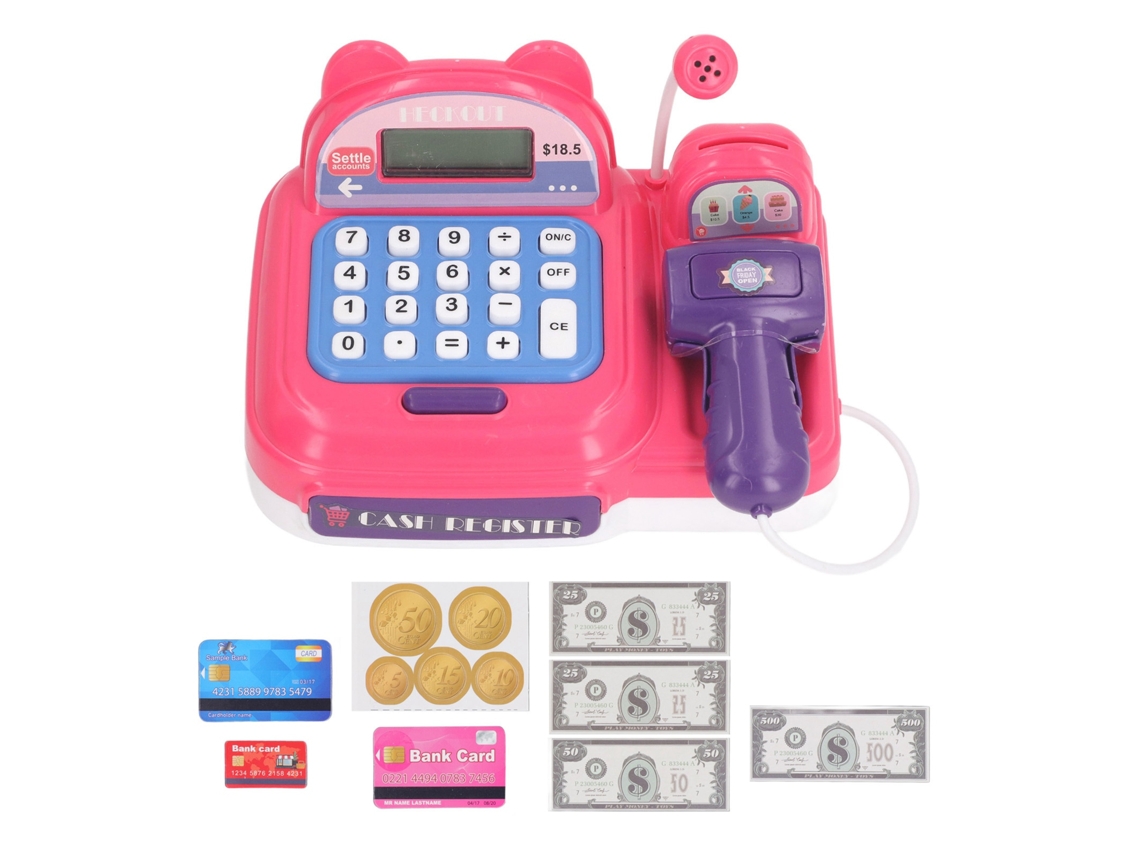 Juguete De Caixa Registradora Para Crianças Supermercado Com Microfone Sons Jogo Caixa De Caixa Rosa Para Meninas Meninos Bebês