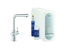 GROHE Blue Home Kit Inicial Boquilha em Forma de L 31539 - Misturador monocomando para lava-loiças com função de filtro, com refrigerador e Wi-Fi