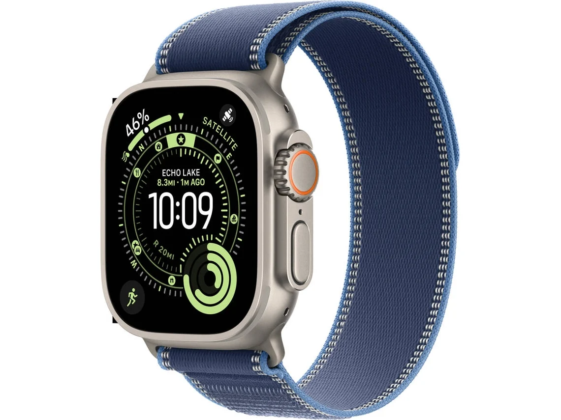 APPLE Watch Ultra 3 GPS + Cellular 49 mm Titânio Natural com Loop Trail Azul/Azul-vivo (Tamanho S/M)