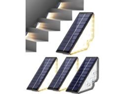 Luz Solar para Escadas Externas Conjunto com 4 Luzes Led À Prova D'água para Pátio AQUAFORGE