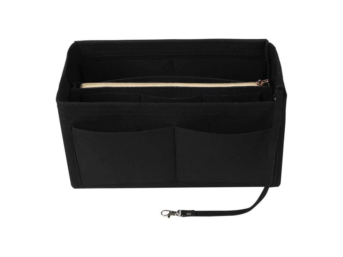 Bolsa de feltro com vários compartimentos, grande capacidade, para maquiagem, preta AQUAFORGE