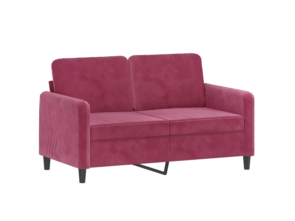 3 Pcs Conjunto de Sofás Veludo Vermelho tinto SYFAX