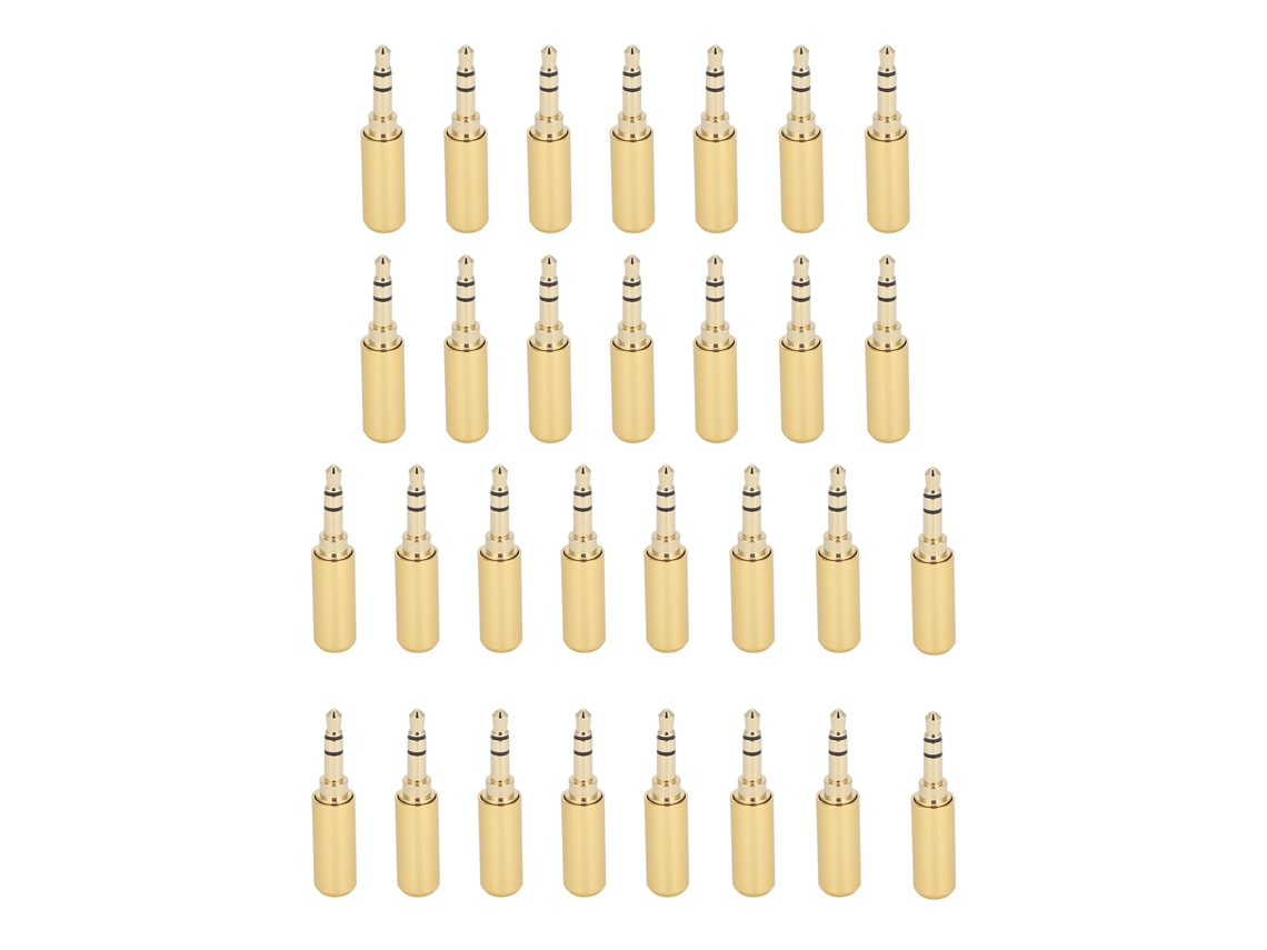 30pcs Conector de Áudio 3,5mm Fones Estéreo Revestido Ouro | S/MARCA