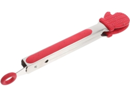 Pinça Multifuncional Para Alimentos Artibetter Em Aço Inoxidável E Silicone Vermelho, Com Gancho Para Pendurar, Ideal