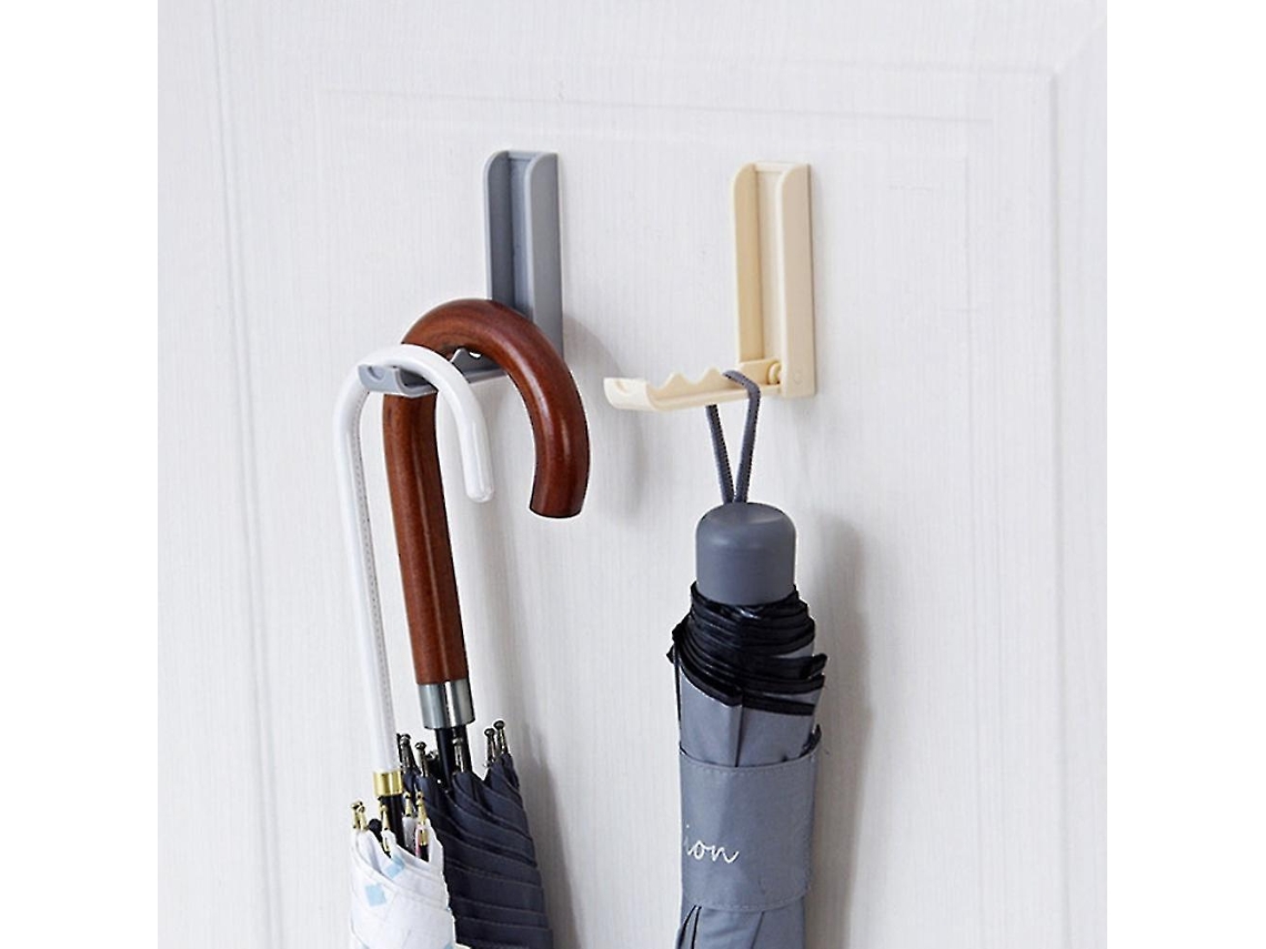 Gancho de plástico dobrável autoadesivo Slowmoose para parede ou porta, para roupas, bolsas e toalhas (bege)
