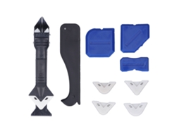 10pcs Ferramenta de Calafetar Silicone Reutilizável com 5 Pastilhas para Selantes, Massas, Rejuntes | S/MARCA