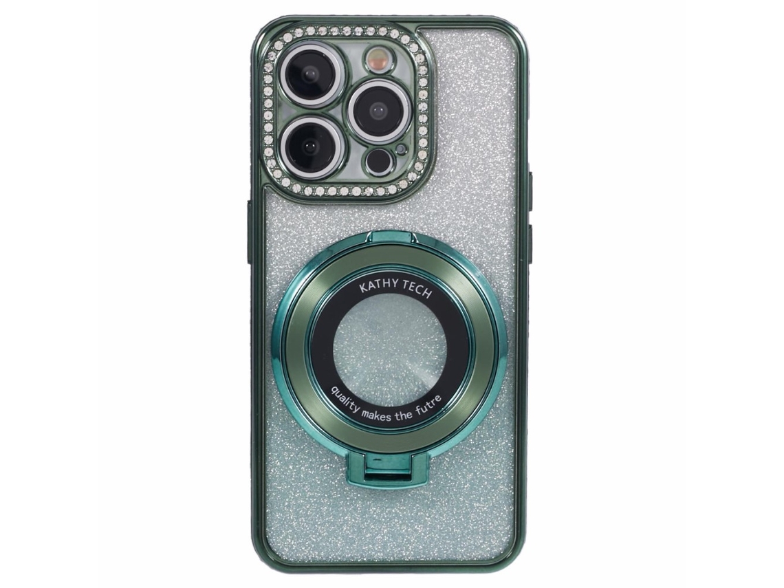 Suporte Casa Anel Meia Para Iphone 13 Pro Max Pele Sintética Preto