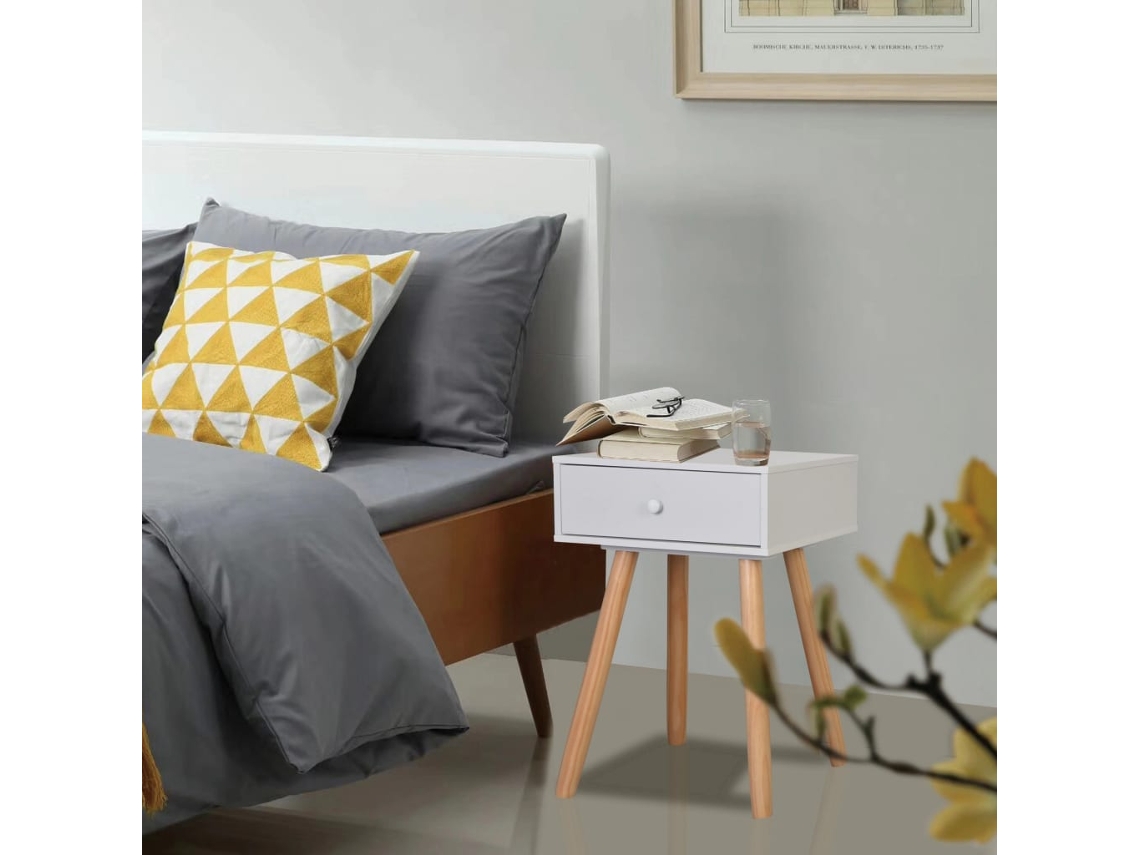 Vidaxl Mesas De Cabeceira 2 Pcs Pinho Maciço 40x30x61 Cm Branco