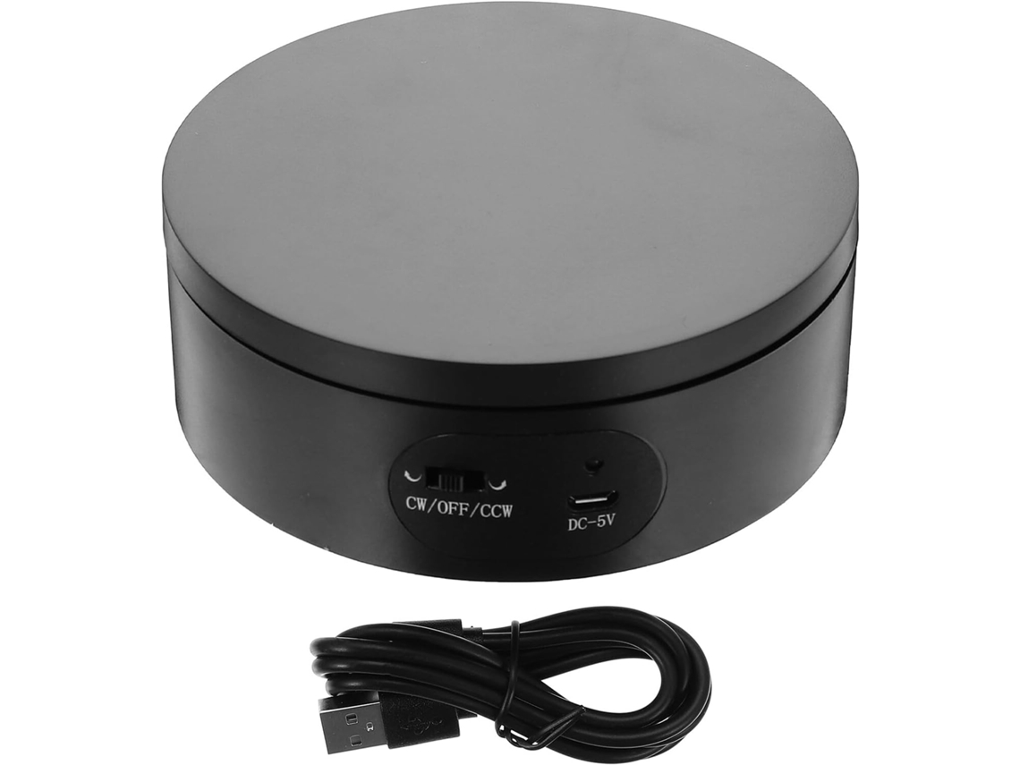 Suporte Giratório Elétrico Bestyash Para Joias, Acessório Para Fotografia, Plataforma Giratória Automática Preta, Ideal