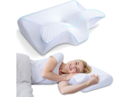 Lurelia Travesseiro Cervical, Espuma Viscoelástica, Ergonómico, Ortopédico, Capa Lavável, Para Dormir De Lado, 13 Cm