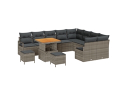 Conjunto 12 Conjunto De Sofá De Jardim Vidaxl Cinzento Vime Pe (287 X 234 X 85 Cm)