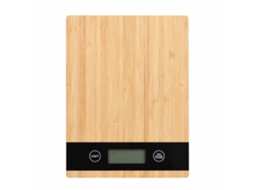 Balança Digital De Cozinha 0-5 Kg, Superfície Bambu, Display Lcd, Função Tara, Precisão 1g