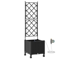 Conjunto 1 Vaso De Jardim Vidaxl Preto Polipropileno (40 X 40 X 148 Cm)