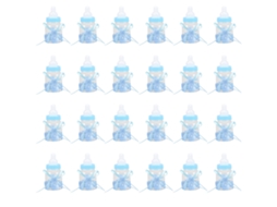 Laxiscreed Pack De 24 Garrafas Personalizáveis Para Presentes E Decoração De Festa Do Bebé Azul
