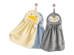 Conjunto de 3 Toalhas Fofas com Alça para Pendurar. Ideais para Crianças, Cozinha, Banheiro e Casa AQUAFORGE