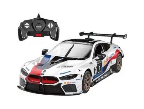 Carro Controle Remoto Desafio Turbo Bmw M8 Gte Branco 118 Montagem Fácil Mgm