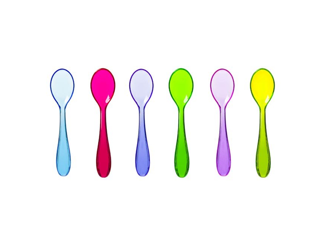 Pás De Plástico Reutilizáveis Multicolor 12 Cm 6 Pcs