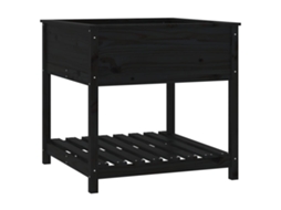 Planter, Planters Vidaxl Preto Madeira De Pinho (82.5 X 82.5 X 81 Cm)