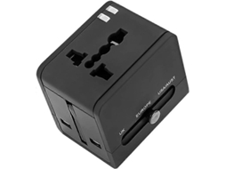 Adaptador universal de viagem com 2 USB para 150+ países carga rápida compatível com dispositivos móveis | S/MARCA