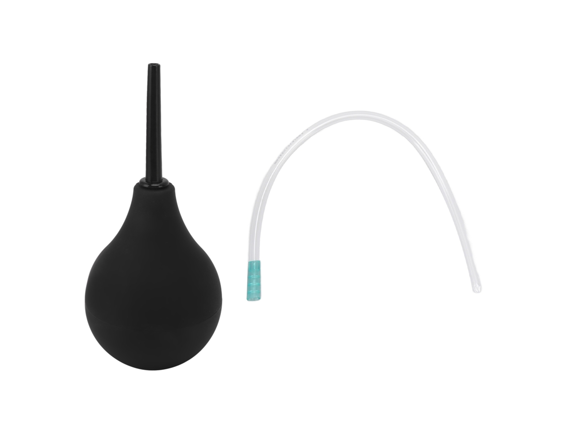 Kit Enema Silicone 160ml Limpador Anal Preto