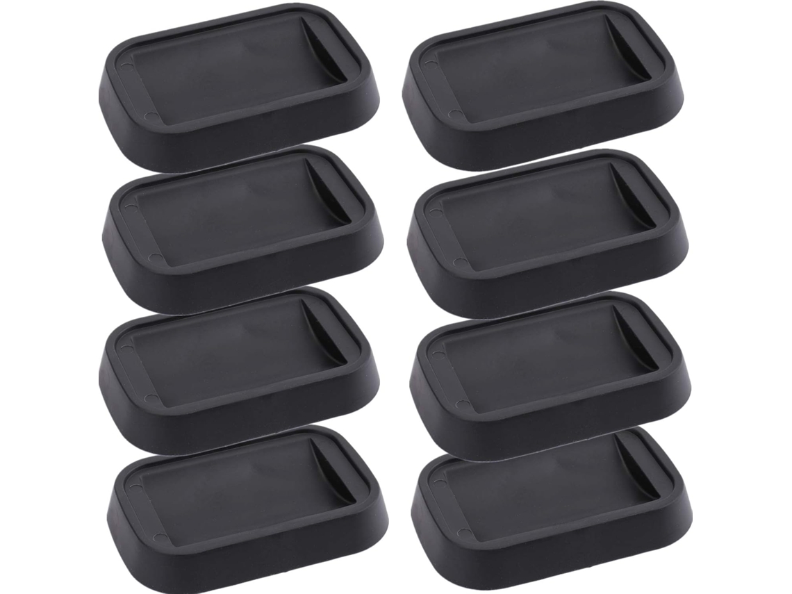 Kit Com 8 Protetores De Rodízios Para Móveis, Em Borracha, Para Sofás, Camas, Cadeiras E Tapetes, 7,5 X 5 Cm, Preto. Aquaforge