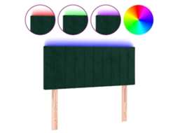 Cabeceira de Cama com Luzes Led Veludo Verde Escuro MAISON EXCLUSIVE (90x5x78 cm)