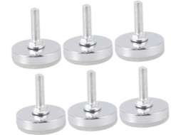 Niveladores De Móveis Ajustáveis Multifuncionais Shineofi, Conjunto De 6 Peças Com Parafuso Aço E Base Nylon