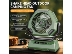 Ventilador de Camping MDUG Recarregável com Luz LED e Controle de Brilho