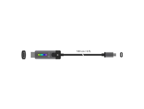 Adaptador J5create USB-C para HDMI 2.1 8K Cabo JCC157 N J5 Create (USB-C M 8K HDMI M 1.8m Cor Prata Preta)